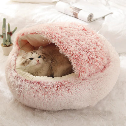 2-in-1 Round Plush Pet Bed