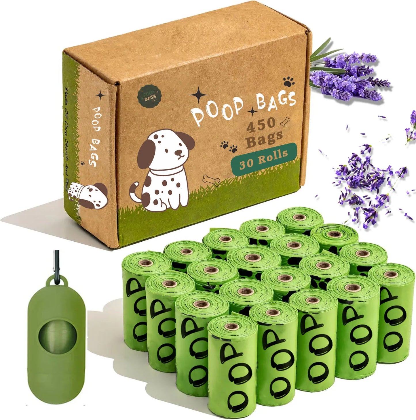 Biodegradable Dog Poop Bags  With Dispenser