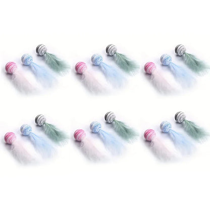 Cat Feather Ball Toy Set