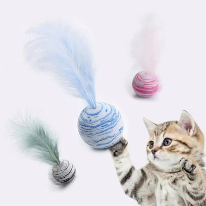 Cat Feather Ball Toy Set