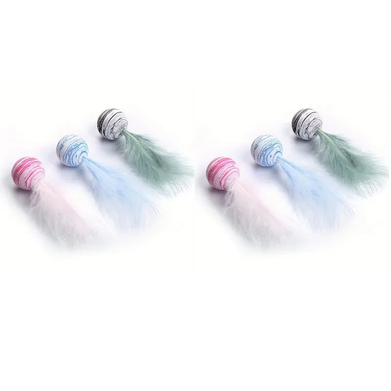 Cat Feather Ball Toy Set