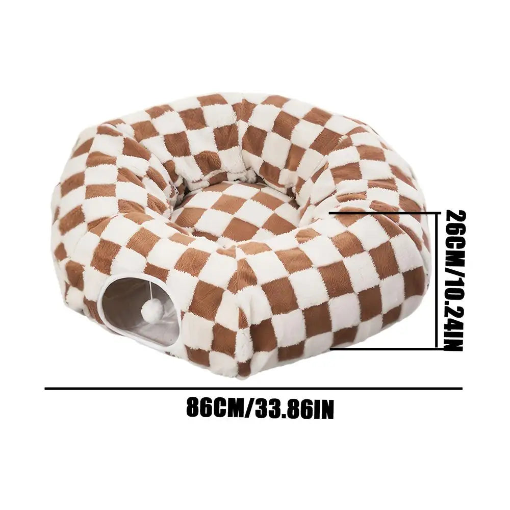 Cat Tunnel Bed with Interactive Ball