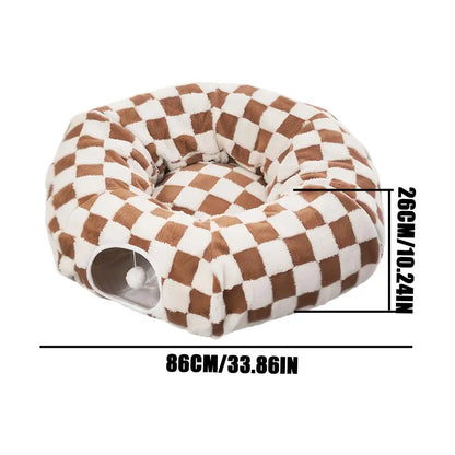 Cat Tunnel Bed with Interactive Ball