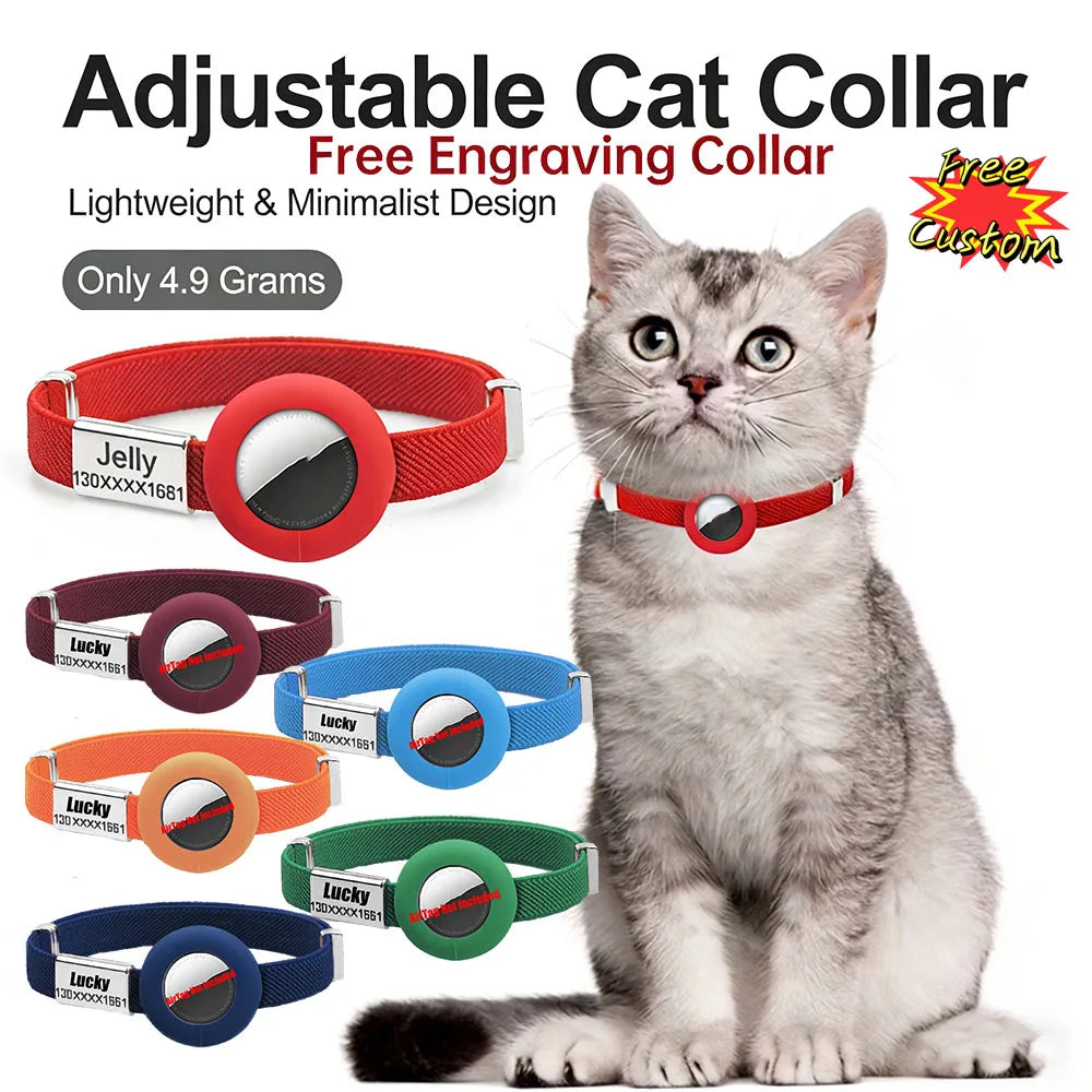 AirTag Cat Collar with Name Tag