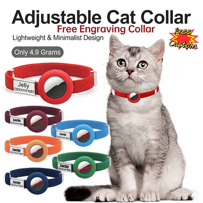 AirTag Cat Collar with Name Tag