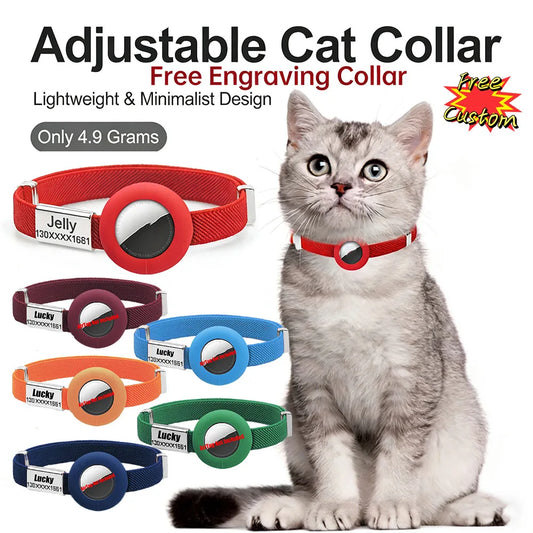 AirTag Cat Collar with Name Tag