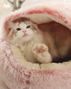 2-in-1 Round Plush Pet Bed