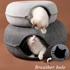 Felt Donut Cat Tunnel Bed