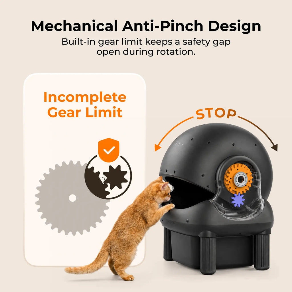 ABRCT L1 Open Top Automatic Self-Cleaning Litter Box, Electronic Hands-Free Smart Robot Litter Box, App Control, Safe Anti-Pinch Sensors, Included Liner, for Medium-Sized Cats, Automatic Litter Box