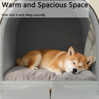 Classic Fabric Dog Bed - Detachable Shelter, Soft Machine Washable Tent Design, Compact & Portable Lightweight Indoor Hideaway for Small Dogs, Bedroom & Living Room Use