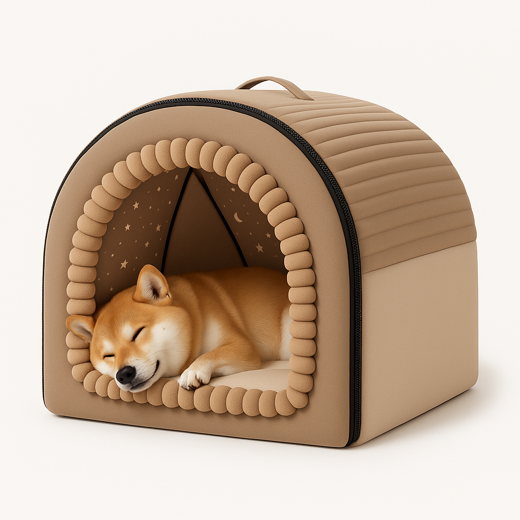 Classic Fabric Tent Dog Bed for Small Dogs