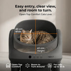 ABRCT L1 Open Top Automatic Self-Cleaning Litter Box, Electronic Hands-Free Smart Robot Litter Box, App Control, Safe Anti-Pinch Sensors, Included Liner, for Medium-Sized Cats, Automatic Litter Box