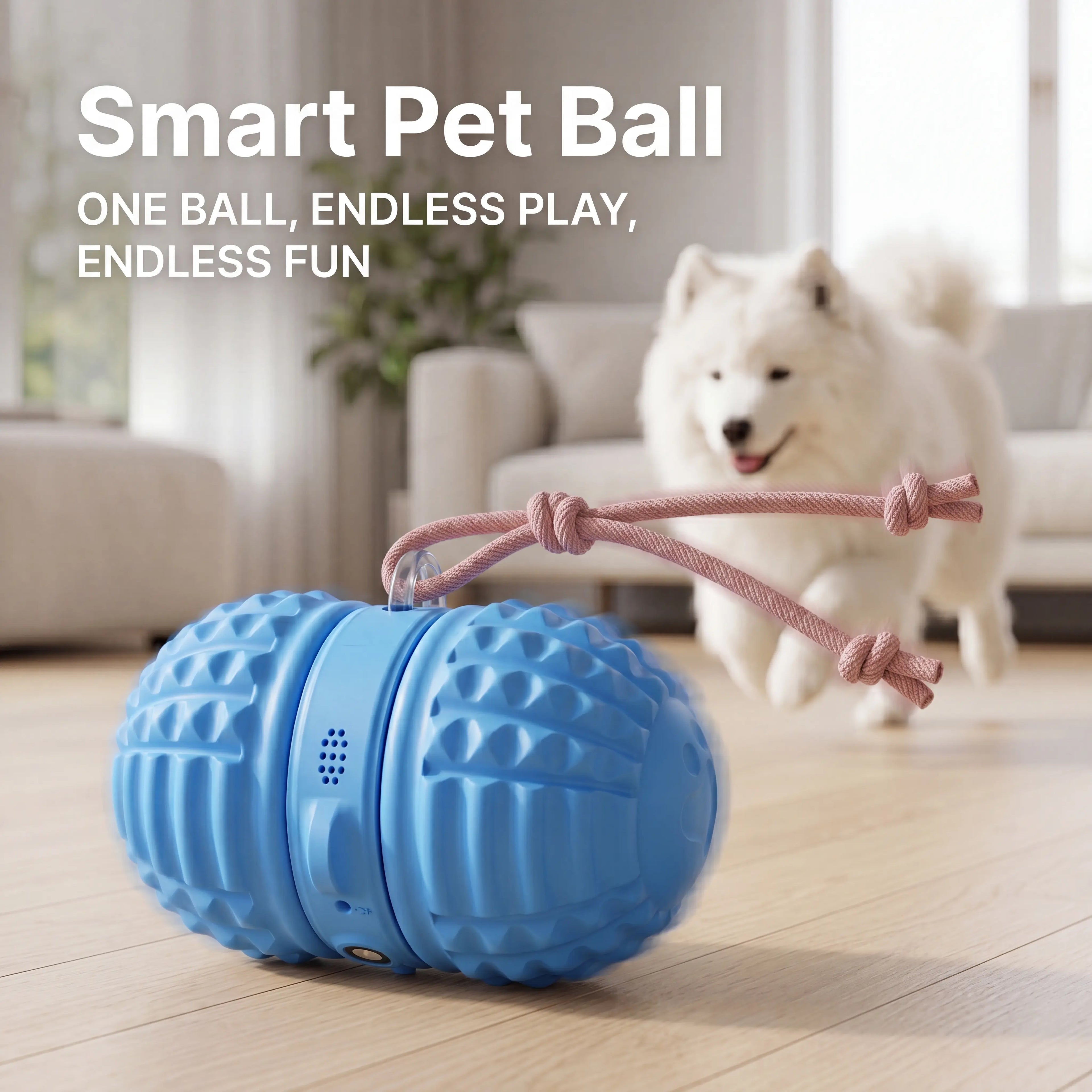 Smartwell Smart Interactive Dog Toy Motion Activated Moving Ball with 25 Second Voice Recording Quiet Mode for Small and Medium Dogs Indoor Play