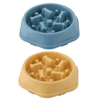 Slow Feed Pet Bowl for Dogs Cats Anti-Choking Slow-Eater Dish with Anti-Skid Base Durable Plastic Food Dish for Puppies Pets Prevent Gagging Messes Slobber Stopper Water Feeding Treat Liquid Calm
