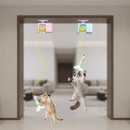 Interactive Retractable Bungee Cat Kitty Toy , Automatic Hanging Door Cat Toy, USB Rechargeable Auto Lifting Cat Teaser, Indoor Self-Play Exercise Toy for Boredom Relief Hanging Door Interactive Cat Teaser Electric Toy Pet Training Gift Breed
