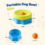 Non-Slip Slow Feeder Dog Bowl for Liquid Treats, Built-In Rolling Lick Ball, No Spill Yogurt & Peanut Butter Feeder, Keeps Bowl in Place While Dogs Lick