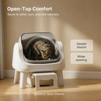 Petpivot Autoscooper 12 Lite Open-Top Automatic Self-Cleaning Cat Litter Box, Easy-Entry Front Step, Triple Safety Protection, No App Required