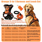 HELETY Purple 3-In-1 No-Pull Dog Vest Harness & Leash Set, Adjustable S-XL Sizes, Dual Front & Back D-Ring Clips, 360° 3M Reflective, Padded Chest, Oxford Fabric, Night Safety, Built-In Poop Bag Holder, Tangle-Free Cooling Step-Design Strap Running Bungee
