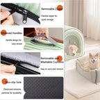 Classic Fabric Dog Bed - Detachable Shelter, Soft Machine Washable Tent Design, Compact & Portable Lightweight Indoor Hideaway for Small Dogs, Bedroom & Living Room Use