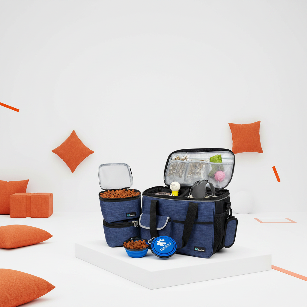 Dog Travel Bag Organizer Navy Blue