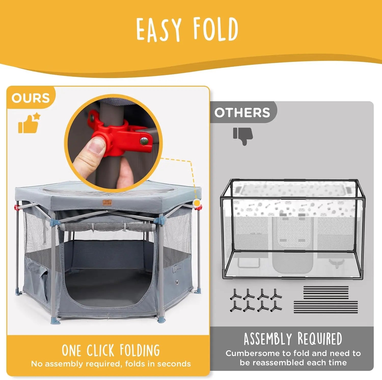 [Summervibes] Portable Pet Playpen, Foldable Dog Playpens for Indoor and Outdoor Exercise, Pop up Pet Fence with Carrying Case for Dogs/Puppies