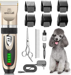 Dog Clipper for Small and Large Dogs Cats Animals | Low Noise Quiet,2-Speed,Cordless Rechargeable Fast Charge,Battery Level Display,Detachable,Waterproof
