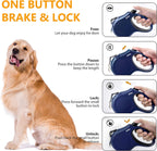 Retractable Dog Leash with Dispenser and Poop Bags, 16 Ft Pet Walking Leash for Large Dog up to 110 Lbs, Anti-Slip Handle, Tangle-Free, Reflective Nylon Tape (L, Navy Blue)