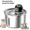Cfume 2026 New Model Smart Infrared Sensor Automatic Water Dispensing Fountains for Cats - 304 Stainless Steel 3L 5000Mah Pump-Free Design with 4-Layer Filtration, Ultra-Quiet, Dry-Burn Prevention, Water Level Indicator