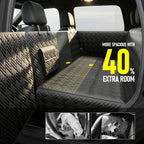 Dog Car Seat Cover with Hard Bottom, Holds up to 400Lbs | Patented Waterproof Dog Hammock Back Seat Extender for Cars, Suvs & Full-Size Trucks (Small & Large Sizes)