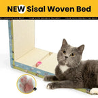 【Dealsforyoudays】Vertical L-Shaped Cat Scratcher Couch Furniture Protector, Upgraded Sturdy Cardboard Cat Scratching Pad, High-Density Hardened Plant Fiber Cat Ramp with Bell Toy Ball for Wall Corner