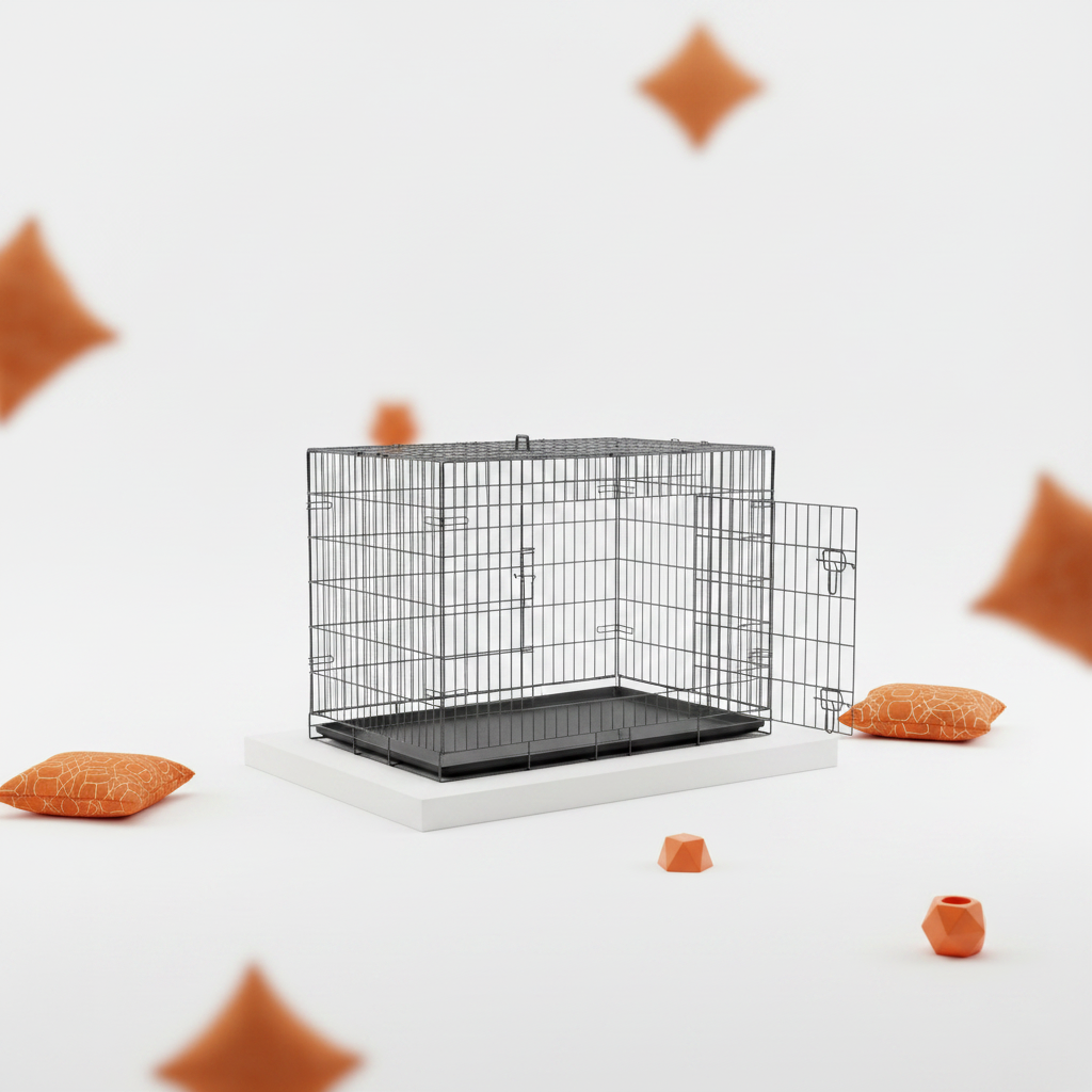Foldable Metal Dog Cage 48 Inch