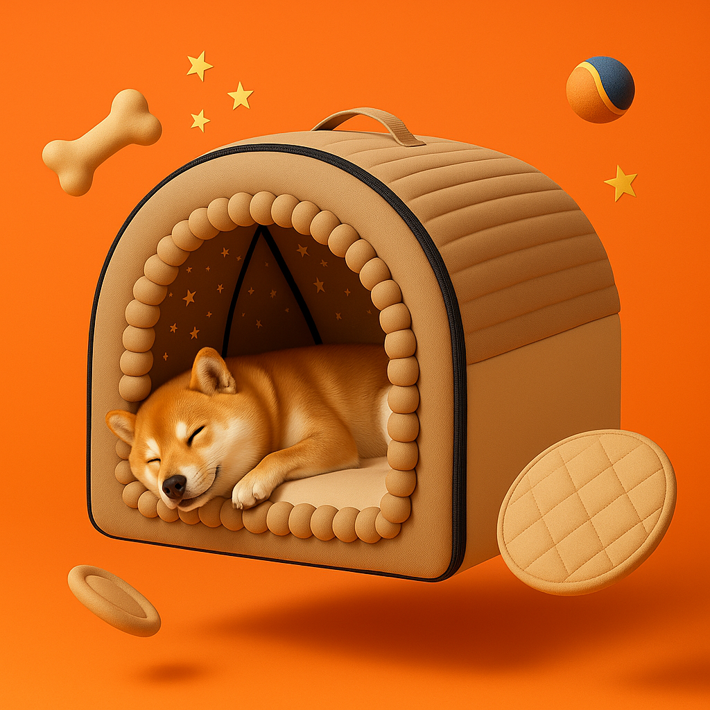Classic Fabric Tent Dog Bed for Small Dogs