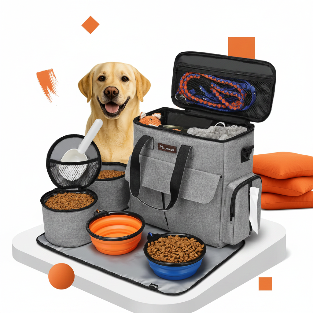 Weekend Dog & Cat Travel Bag Set Grey